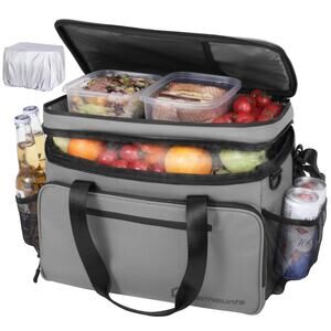 48 Can Soft Cooler Bag- Insulated, Leakproof, Brand new in Grey